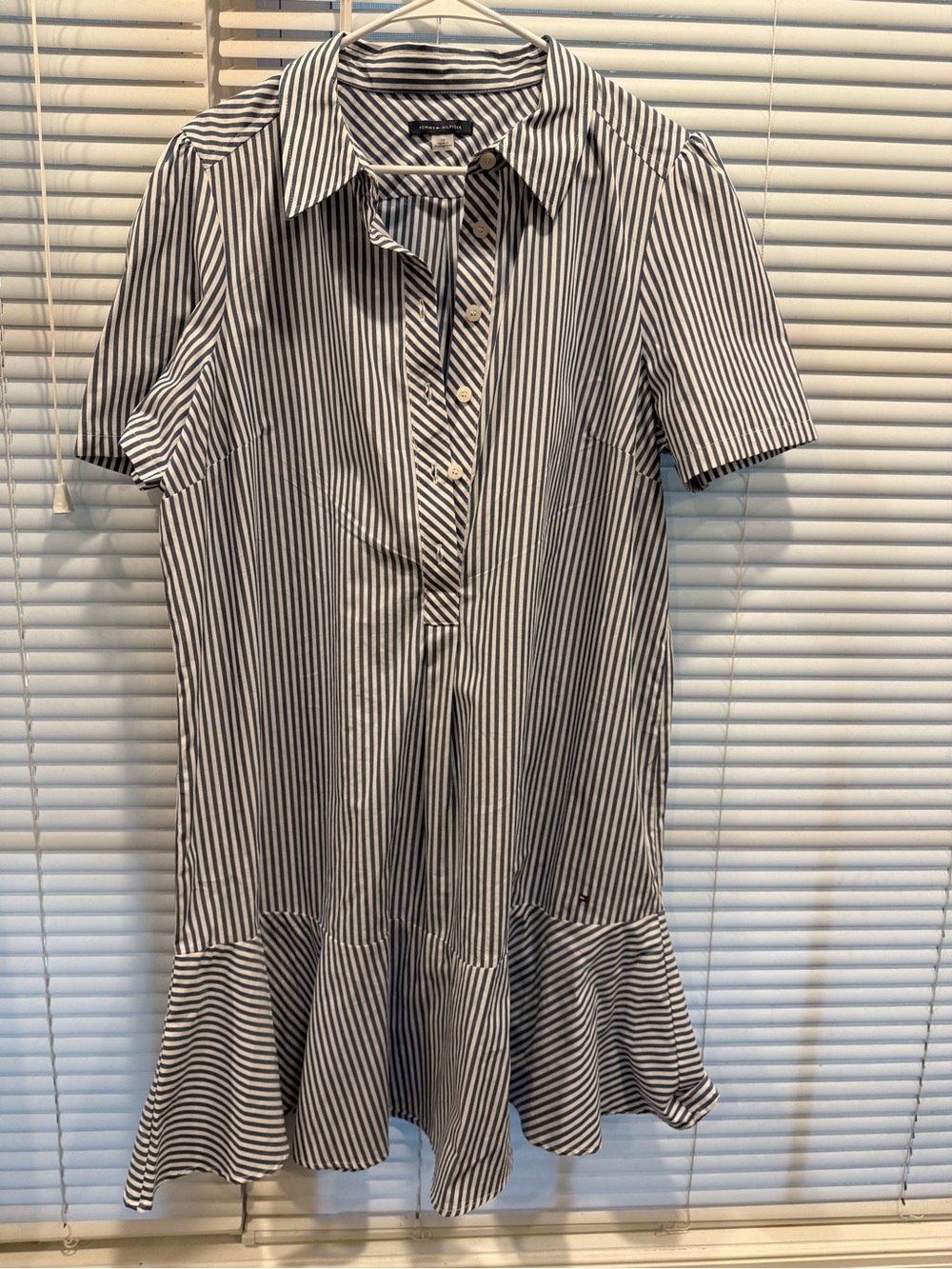 Tommy Hilfiger Navy & White Striped Short Sleeve Shirt Dress